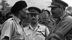 Dowódca II Korpusu gen. Władysław Anders i brytyjscy generałowie. Monte Cassino, maj 1944 r. Fot. PAP/CAF/Archiwum