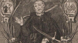 Portret św. Andrzeja Boboli; XVIII w. grafika. Źródło: BN Polona