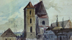  "Kościół w Wiślicy" Franciszka Kostrzewskiego (1826-1911). Fot. PAP/Reprodukcja