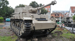 Niemiecki czołg średni PzKpfw IV aus. J w Kołobrzegu. Fot. PAP/M. Bielecki 