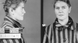 Holenderska więźniarka KL Auschwitz oznaczona symbolem IBV (Świadek Jehowy). Fot. Państwowe Muzeum Auschwitz-Birkenau