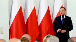 Prezydent Andrzej Duda podczas spotkania w Pałacu Prezydenckim w 40. rocznicę utworzenia KOR. Fot. PAP/L. Szymański