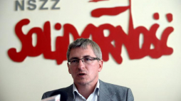 Rzecznik NSZZ "Solidarność" Marek Lewandowski. Fot. PAP/B. Zborowski