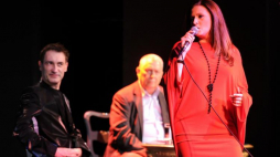 Agnieszka Wilczyńska, Wojciech Młynarski i  Janusz Szrom w Teatrze Ateneum,  2011 r. Fot. PAP/G. Jakubowski