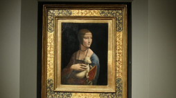 Obraz "Dama z gronostajem" Leonadra da Vinci. PAP/Stanisław Rozpędzik 