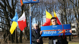 Szef MSZ Ukrainy Pawło Klimkin podczas otwarcia Skweru Wasyla Stusa w Warszawie. Fot. PAP/L. Szymański 