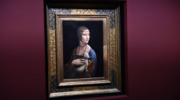  "Dama z gronostajem" Leonarda da Vinci w Muzeum Narodowym w Krakowie. Fot. PAP/J. Bednarczyk