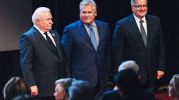Byli prezydenci RP - Lech Wałęsa, Aleksander Kwaśniewski i Bronisław Komorowski. Fot. PAP/J. Dzban 