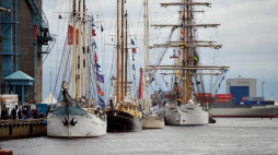 Zaglowce w porcie Halmstad rozpoczynające kilkutygodniowe regaty The Tall Ships Races 2017, które zakończą się na początku sierpnia w Szczecinie. Halmstad, Szwecja, 30.06.2017.  PAP/M. Bielecki 