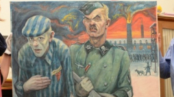 Obraz Davida Olere w zbiorach Muzeum Auschwitz. Źródło: Muzeum Auschwitz-Birkenau