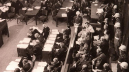 Proces Norymberski - ogólny widok sali rozpraw. XI 1945 r. Fot. PAP/CAF/Archiwum