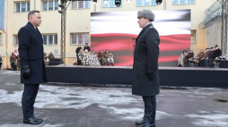 Prezydent Andrzej Duda (L) podczas obchodów Narodowego Dnia Pamięci Żołnierzy Wyklętych w Muzeum Żołnierzy Wyklętych i Więźniów Politycznych PRL przy Rakowieckiej 37. Fot. PAP/T. Gzell