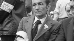 Przywódca robotniczych wystąpień Poznańskiego Czerwca Stanisław Matyja, 1981 r. Fot. PAP/T. Abramowicz