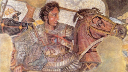 Aleksander pod Issos. Fragment mozaiki z Pompejów.