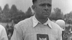 Feliks Stamm przed meczem bokserskim Polska-ZSRR.  Warszawa, 1947-10-12.  Fot. CAF/PAP