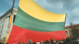 Flaga litewska. Fot. PAP/EPA/P. Malukas