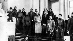 Otwarcie Sejmu Ustawodawczego w Warszawie, widoczny m.in. naczelnik państwa Józef Piłsudski. 10.02.1919. Fot. NAC