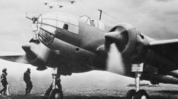 Polska 1939. Polski dwusilnikowy bombowiec PZL 37 Łoś. Fot. PAP/Reprodukcja: Eugeniusz Hannemann