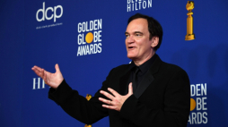 05 12 2019. Los Angeles. Quentin Tarantino w trakcie sesji zdjęciowej po uroczystości rozdania Złotych Globów. Fot. PAP/EPA