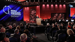 Prezydent Izraela Reuwen Riwlin podczas V Światowego Forum Holokaustu. Fot. PAP/EPA