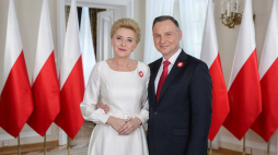 Para prezydencka złożyła życzenia z okazji Dnia Polonii i Polaków za Granicą. Fot. Grzegorz Jakubowski / KPRP
