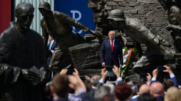 Prezydent Stanów Zjednoczonych Ameryki Donald Trump podczas przemówienia na placu Krasińskich w Warszawie. 06.07.2017. Fot. PAP/J. Kamiński
