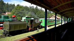 Majdan, 03.08.2020. Stacja Bieszczadzkiej Kolejki Leśnej w Majdanie. PAP/D. Delmanowicz