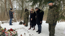 Upamiętnienie powstańców styczniowych pochowanych w miejscowości Plebań pod Mińskiem. 22.01.2021. Źródło: Ambasada RP w Mińsku