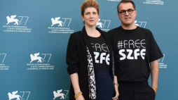 05 09 2020, Wenecja. Kata Weber i Kornél Mundruczó podczas 77. Międzynarodowego Festiwalu Filmowego w Wenecji. Źródło: PAP/EPA