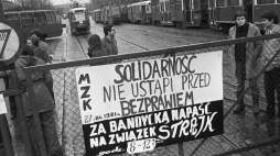 Strajk MZK w zajezdni tramwajowej Wola. Warszawa, 27.03.1981. Fot. PAP/J. Morek