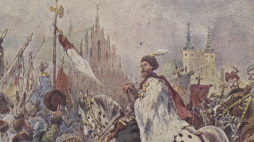 Stefan Czarniecki na obrazie Juliusza Kossaka – pocztówka z 1920 r. Źródło: CBN Polona