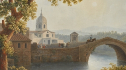 Jakob Philipp Hackert (1737-1807), „Widok kościoła Santa Maria delle Vergini w Scafati koło Nocery”, 1806; fragment. Źródło: wawel.krakow.pl