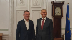 Spotkanie wiceministra Jarosława Sellina z austriacką delegacją w sprawie upamiętnienia w Gusen. Źródło: MKiDN
