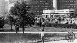 Starcie demonstrantów z siłami MO na ul. Legnickiej we Wrocławiu. 31.08.1982. Fot. IPN