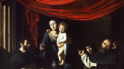 Michelangelo Caravaggio "Madonna Różańcowa". Źródło: Wikimedia Commons