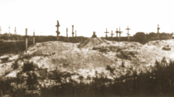Cmentarz w Charkowie z masowymi mogiłami ofiar Wielkiego Głodu na Ukrainie. Źródło: IPN