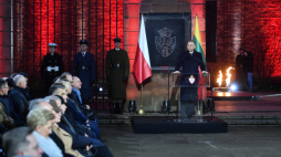 Prezydent RP Andrzej Duda przemawia podczas uroczystości z okazji 160. rocznicy wybuchu Powstania Styczniowego na Cytadeli w Warszawie. (mr) PAP/Andrzej Lange