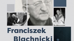 Wystawa poświęcona ks. Franciszkowi Blachnickiemu przed Kościołem Akademickim KUL w Lublinie