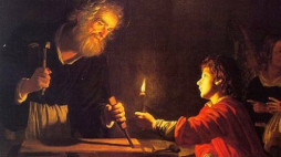 Obraz „Dzieciństwo Chrystusa” Gerarda Honthorsta. Źródło: domena publiczna