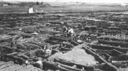 Wykopaliska na terenie osady kultury łużyckiej w Biskupinie. 1935 r. Fot. NAC