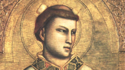 Wizerunek św. Szczepana obraz pędzla Giotto di Bondone, datowany między 1320-1325. Źródło: Wikimedia Commons
