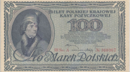 100 marek polskich z 1919 r. Źródło: Wikimedia Commons