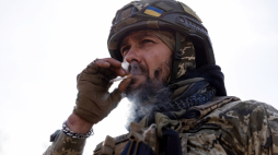 Ukraiński żołnierzy podczas ćwiczeń w okolicy Bachmutu w obwodzie donieckim w październiku 2023 r. Fot. PAP/Y. Titov
