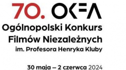 Plakat Ogólnopolskiego Konkursu Filmów Niezależnych OKFA. 