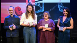 Od lewej: Grzegorz Bogdał, Wojciech Kopeć, Iwona Zimnicka, Marta Baron-Milian podczas gali wręczenia 19. Nagrody Literackiej Gdynia. Fot. PAP/M. Gadomski