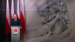 Prezydent Andrzej Duda podczas obchodów 85. rocznicy wybuchu II wojny światowej w Wieluniu. Fot. PAP/M. Zubrzycki