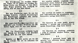 Wykaz czynów karanych śmiercią w zarządzeniu Hansa Franka z 31 października 1939. Źródło: Wikipedia