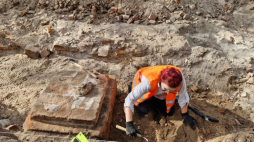 Badania archeologiczne na miejscu dawnej synagogi w Otwocku. Fot. B. Radzimińska, WUOZ w Warszawie. Źródło: Mazowiecki Wojewódzki Konserwator Zabytków