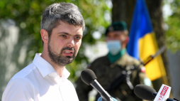 Prezes ukraińskiego Instytutu Pamięci Narodowej Anton Drobowycz. PAP/Darek Delmanowicz