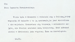 „Przychodzili «kurierzy» od Zygmunta”… Zachowane przez Nowakowskiego „awizowanie” jednej z wielu wypraw. Najprawdopodobniej błąd maszynowy w dacie – raczej 1941 nie 1940 rok, zbiory Biblioteki Polskiej POSK w Londynie.